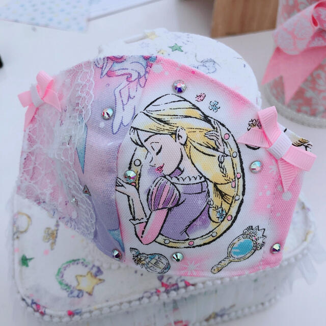 ハンドメイド　子供用　マスク　プリンセス ハンドメイドのキッズ/ベビー(外出用品)の商品写真