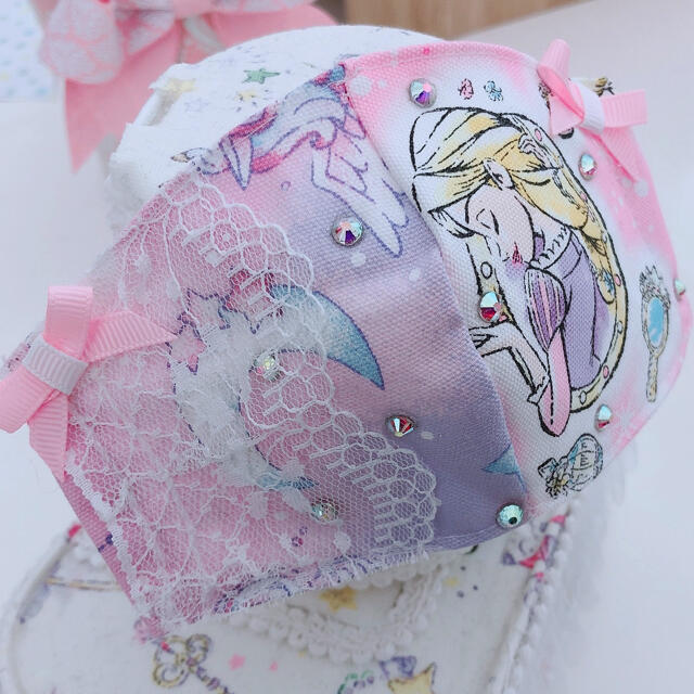 ハンドメイド　子供用　マスク　プリンセス ハンドメイドのキッズ/ベビー(外出用品)の商品写真