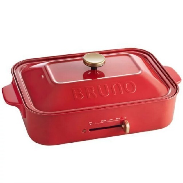 【交渉中】新品未使用BRUNO ブルーノコンパクトホットプレート　赤スマホ/家電/カメラ