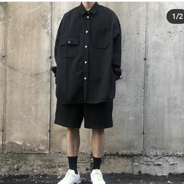 Black素材専用)OAMC　MAX SHIRT, POLY　Black