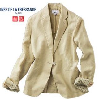 新品・タグ付き UNIQLO INES リネンジャケット ベージュ M