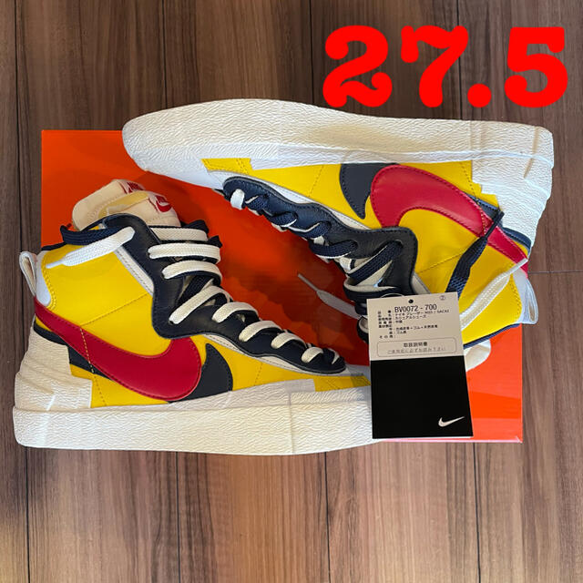 桜 印 新品 27.5 SACAI × NIKE BLAZER MID HIGH サカイ - スニーカー