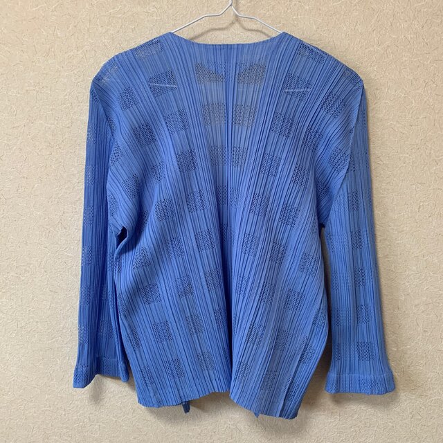 ♪♪ISSEY MIYAKE イッセイミヤケ PLEATS PLEASE カーディガン ベロア 光沢 PP53-J0804 ブラウン