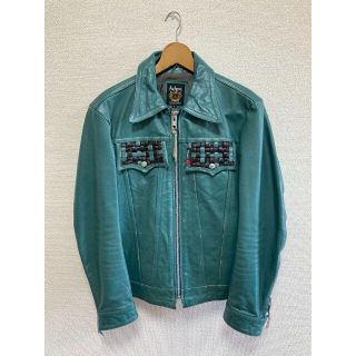 ショット(schott)のSchott レザージャケット グリーン Mサイズ  シングルライダース(レザージャケット)