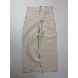 フランクリーダー(FRANK LEDER)の40-50sフランス軍HMシンチバックNOSリネンパンツvintageM47(チノパン)