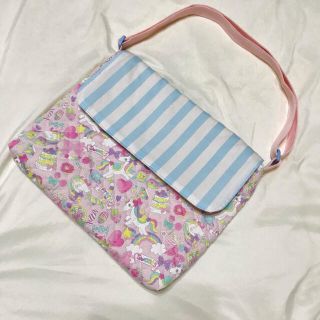 週末限定値下げ★ハンドメイド　ゆめかわいいユニコーン柄　ショルダーバッグ(レッスンバッグ)