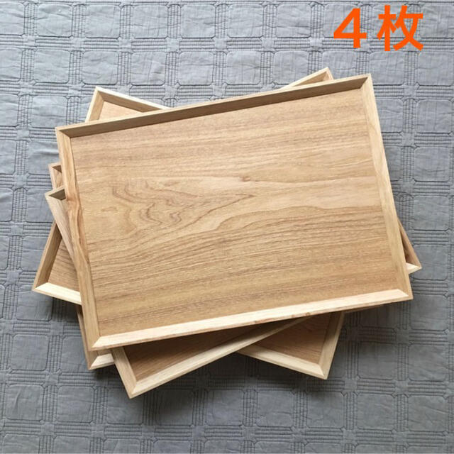 【天然素材】カフェトレイ 木製トレイ 4枚 | フリマアプリ ラクマ