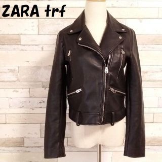 ザラ(ZARA)のザラティーアールエフ フェイクレザー ダブルライダースジャケット S レディース(ライダースジャケット)