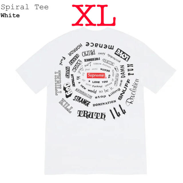Tシャツ/カットソー(半袖/袖なし)XL ステッカー付 supreme spiral tee