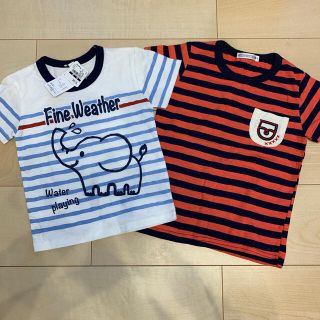 ニシマツヤ(西松屋)の新品未使用　ボーダーTシャツ2枚　95(Tシャツ/カットソー)