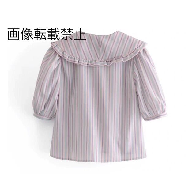 ZARA(ザラ)の🌸春先行💐3602◆ストライプ 柄 シャツ ブラウス レディースのトップス(シャツ/ブラウス(半袖/袖なし))の商品写真