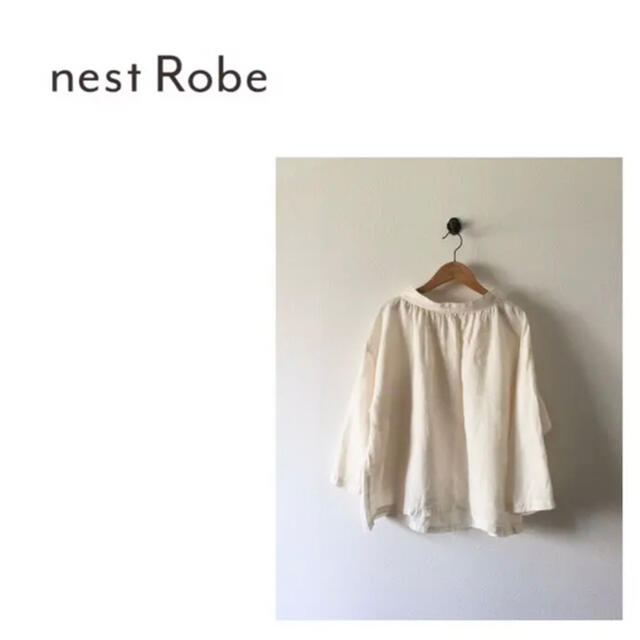 nest Robe(ネストローブ)のnest robe / linen 格子柄　ギャザーネック　ワイドブラウス レディースのトップス(シャツ/ブラウス(長袖/七分))の商品写真