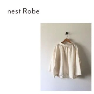 ネストローブ(nest Robe)のnest robe / linen 格子柄　ギャザーネック　ワイドブラウス(シャツ/ブラウス(長袖/七分))