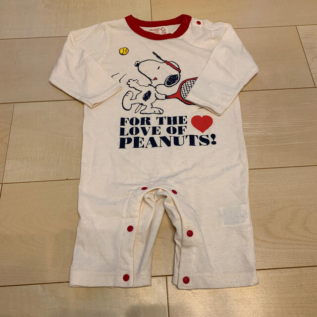 PEANUTS(ピーナッツ)の新品　スヌーピーロンパース　80 キッズ/ベビー/マタニティのベビー服(~85cm)(ロンパース)の商品写真