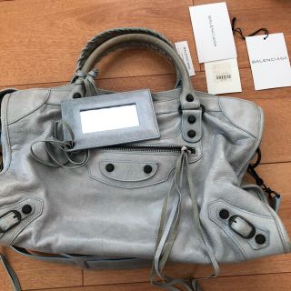 バレンシアガバッグ(BALENCIAGA BAG)のバレンシアガ　ザシティ　バッグ　グレー　水色(ショルダーバッグ)