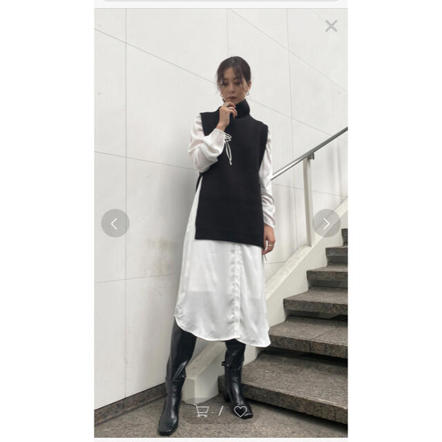 Ameri VINTAGE(アメリヴィンテージ)の【3/6まで】AMERI VEST LAYERED SHIRT DRESS レディースのワンピース(ロングワンピース/マキシワンピース)の商品写真