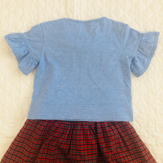 familiar(ファミリア)のfamiliar フリル りぼん 変形 トップス♡100cm キッズ/ベビー/マタニティのキッズ服女の子用(90cm~)(Tシャツ/カットソー)の商品写真