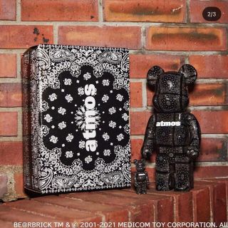 メディコムトイ(MEDICOM TOY)の BE@RBRICK atmos BANDANA 100%400% BLACK(その他)