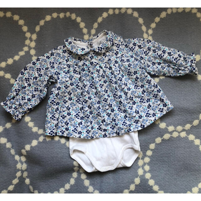 PETIT BATEAU(プチバトー)のプチバトー  小花柄　チュニック　ボディ キッズ/ベビー/マタニティのベビー服(~85cm)(ロンパース)の商品写真