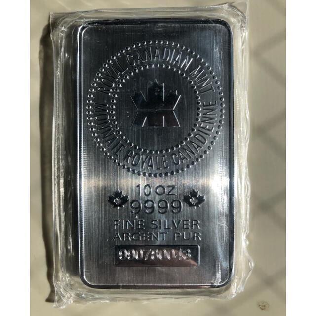 美術品/アンティーク資産投資用銀地金　カナダ造幣局発行　10oz(311g)　純銀インゴット