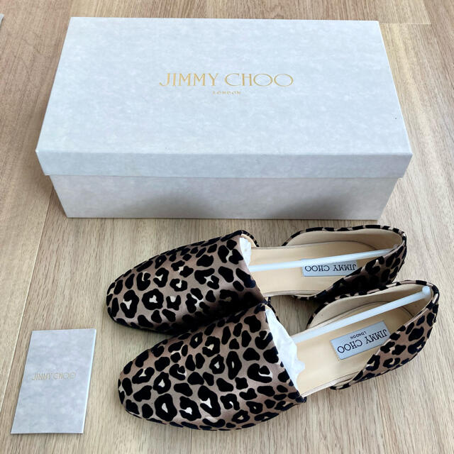 【新品】ジミーチュウ JIMMY CHOO フラットシューズ 38 レオパード