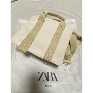 ZARA ロゴストラップ　キャンバスミニトートバッグ