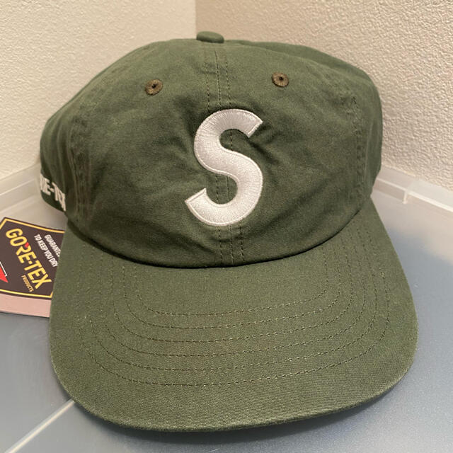 supreme  S logo 6 panel cap olive