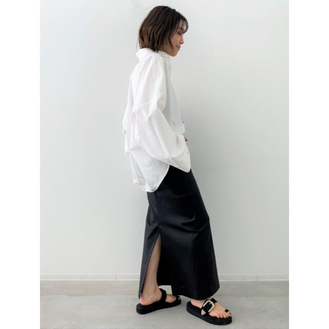 L'Appartement DEUXIEME CLASSE(アパルトモンドゥーズィエムクラス)のアパルトモン  【RAW+/ロゥタス】Leather longskirt  34 レディースのスカート(ロングスカート)の商品写真