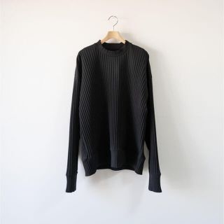 サンシー(SUNSEA)のstein PLEATED KNIT CREW NECK LS black S(ニット/セーター)