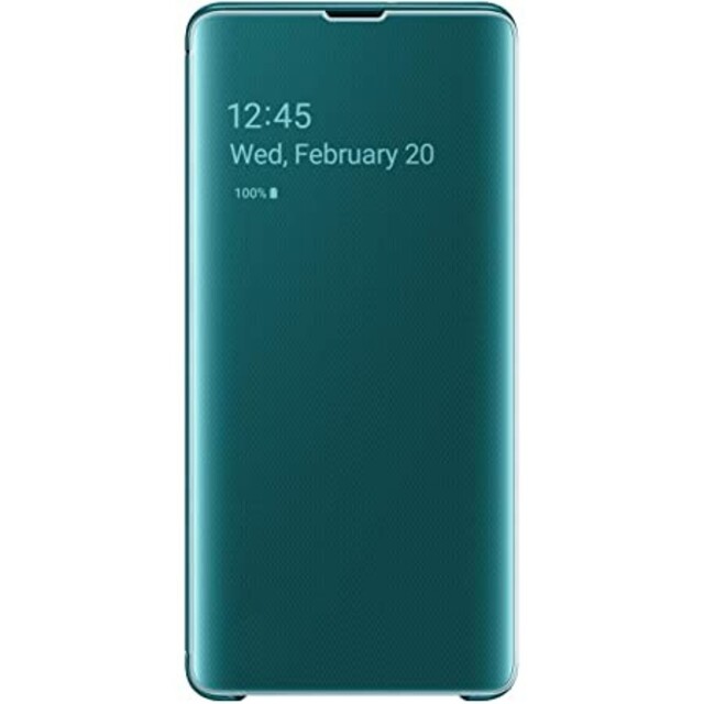 Galaxy(ギャラクシー)の【中古】Galaxy S10 Clear View Cover グリーン スマホ/家電/カメラのスマホアクセサリー(Androidケース)の商品写真