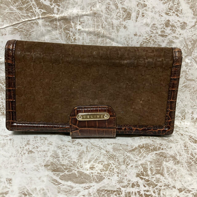 celine - セリーヌ マカダム柄 二つ折り財布 ブラウンの通販 by グー's