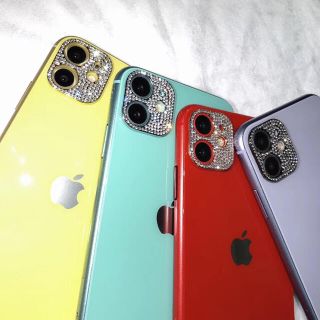 iPhone11 カメラ 保護 フィルム キラキラ ラインストーン(iPhoneケース)