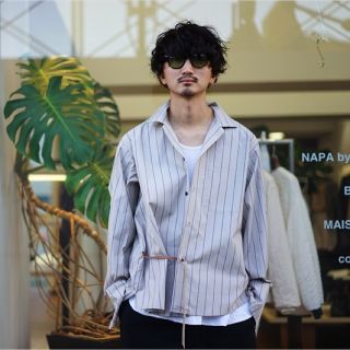 SUNSEA - SUNSEA BEIGE BK STRIPE GIGOLO SHIRT 改の通販 by