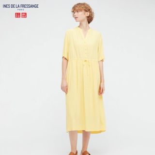 ユニクロ(UNIQLO)のユニクロ レーヨンギャザーワンピース イネス INES(ロングワンピース/マキシワンピース)