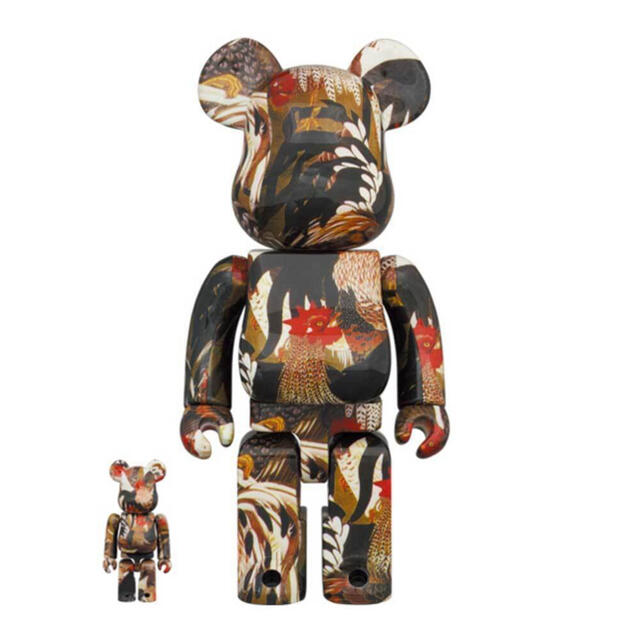 BE@RBRICK 伊藤若冲「群鶏図」100％ & 400％ ベアブリック 【中古