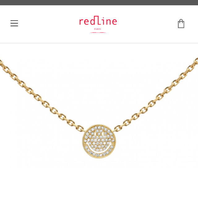 red Line smiley knecklace 18k Gold