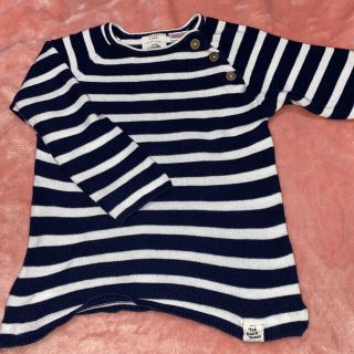 ザラキッズ(ZARA KIDS)の【新品未使用】ZARAbaby ボーダーニット ロンT 80(シャツ/カットソー)