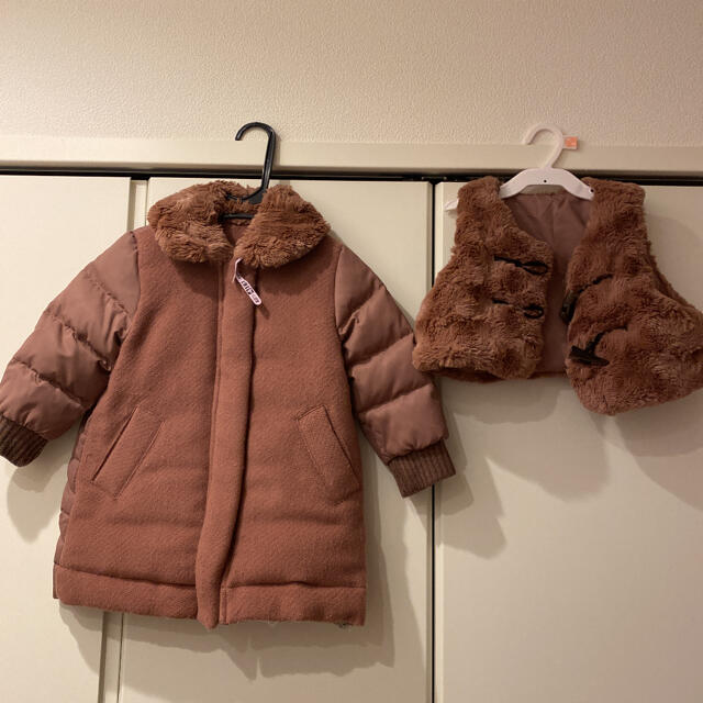 F.O.KIDS(エフオーキッズ)のダウンコート　ベスト　セット売り キッズ/ベビー/マタニティのキッズ服女の子用(90cm~)(コート)の商品写真