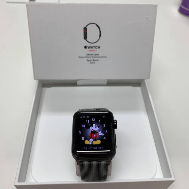 Apple Watch(アップルウォッチ)のApple Watch series3 黒ステンレス アップルウォッチ セルラー スマホ/家電/カメラのスマートフォン/携帯電話(スマートフォン本体)の商品写真
