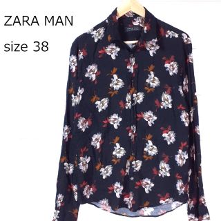 ザラ(ZARA)の【used品】ZARA MAN　メンズ 長袖シャツ　花柄  厚手 サイズ38(シャツ)