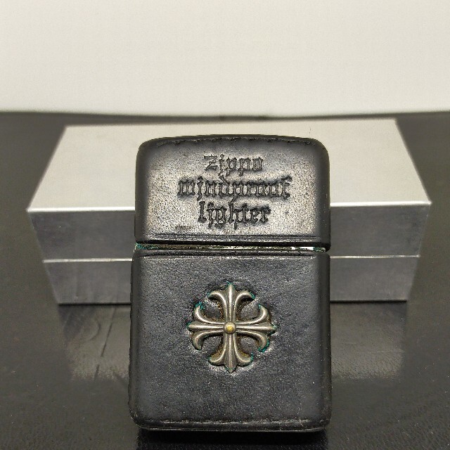 ZIPPO(ジッポー)の希少　本黒革巻きクロスジッポーZippo　タイプC   メンズのファッション小物(タバコグッズ)の商品写真