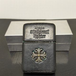 ジッポー(ZIPPO)の希少　本黒革巻きクロスジッポーZippo　タイプC  (タバコグッズ)