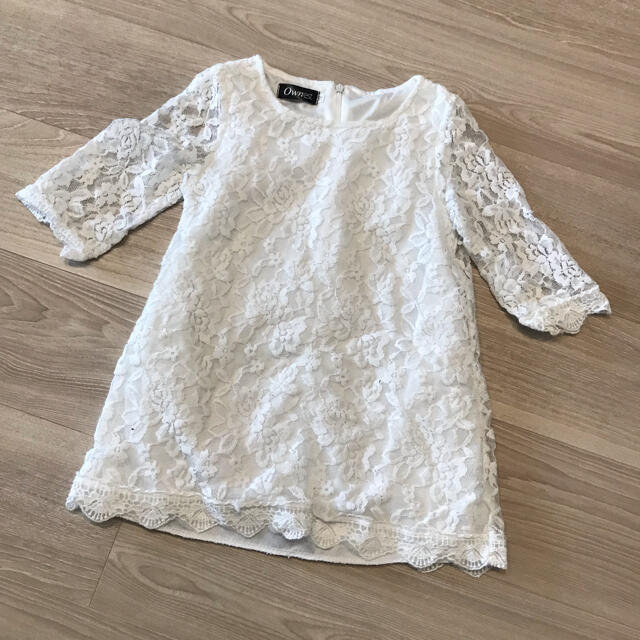 総レースチュニックワンピ　130cm 120cm キッズ/ベビー/マタニティのキッズ服女の子用(90cm~)(ワンピース)の商品写真