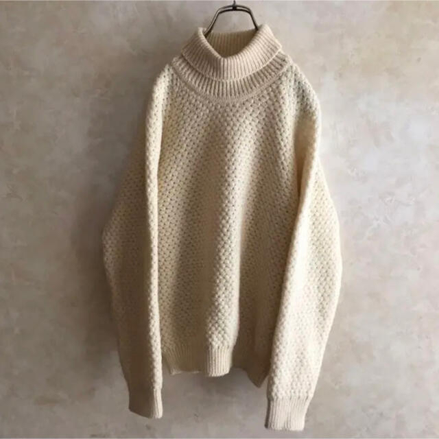 美品 UK製 ウール100% ニットセーター タートルネック M