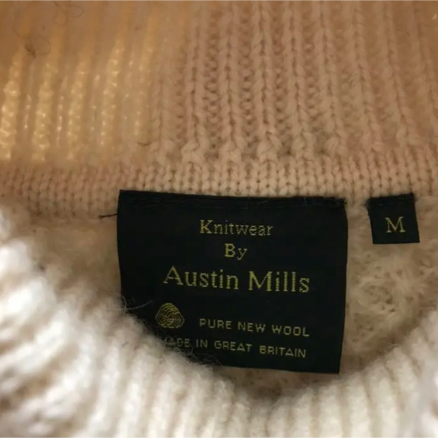 美品 UK製 ウール100% ニットセーター タートルネック M