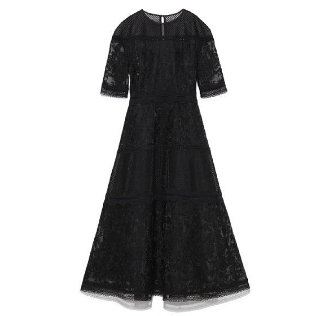 セルフォード、オーナメント刺繍レースワンピース、ブラック、38 セルフォード、オーナメント刺繍レースワンピース、ブラック、38