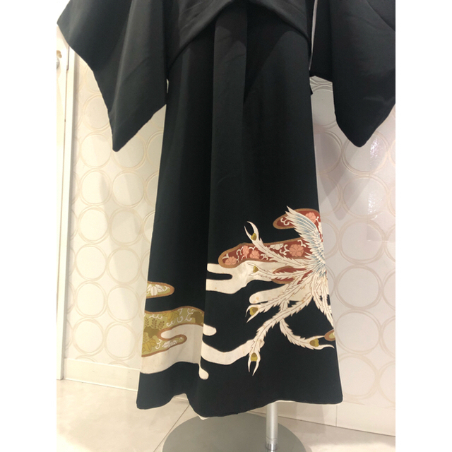 着物リメイク 黒留袖 鳳凰 巻きスカート 単品 レディースのレディース その他(セット/コーデ)の商品写真