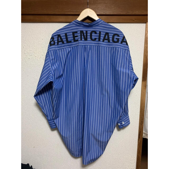 Balenciaga - 定価約14万円BALENCIAGA ニュースウィングシャツ ストライプ ブルーの通販 by マカロニ's shop｜ バレンシアガならラクマ
