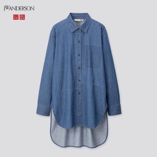 ユニクロ(UNIQLO)の【新品・未使用】JWANDERSN コラボ デニム ロングシャツ（ブルー）(シャツ/ブラウス(長袖/七分))