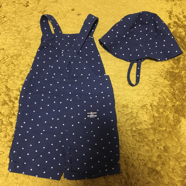 Ralph Lauren(ラルフローレン)のラルフローレンベビー サロペット&帽子　18m キッズ/ベビー/マタニティのベビー服(~85cm)(パンツ)の商品写真